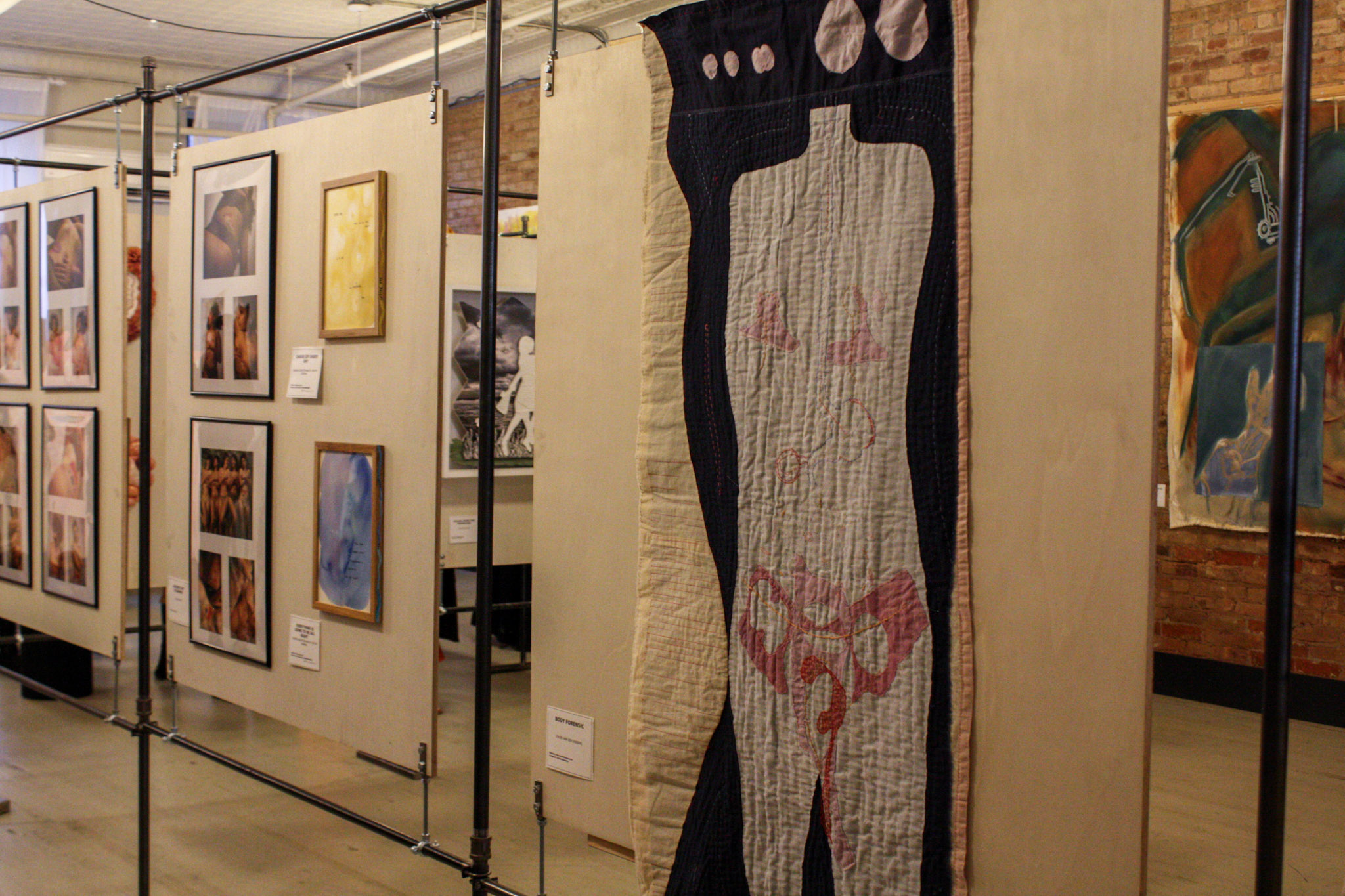 Artwork exhibited at FLARE featuring a variety of artistic mediums