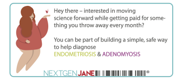 Advance Endo Research—Just by Wearing a Tampon!?inf_contact_key=88edcbf32b8730cee2acf6d2c88a92bd680f8914173f9191b1c0223e68310bb1&fbclid=IwAR1utAJMzDo5tp1rwaIkKjWVatxsqEvSjqPVKU1SNSLfgqjD9QRDDOnk1K0