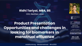 Challenges in looking for biomarkers in menstrual effluence	- Ridhi Tariyal, MBA, BS?action=preview